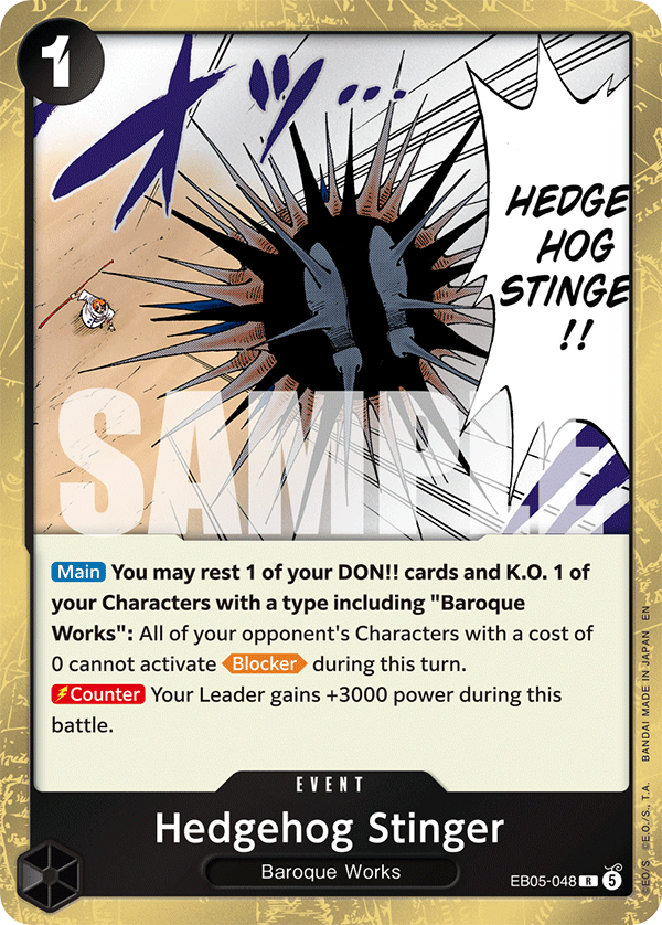 Hedgehog Stinger One Piece TCG Card