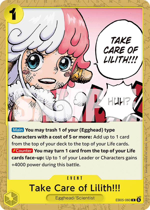 Take Care of Lilith!!! One Piece TCG Card