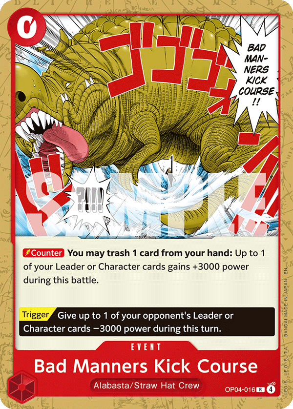Bad Manners Kick Course One Piece TCG Card