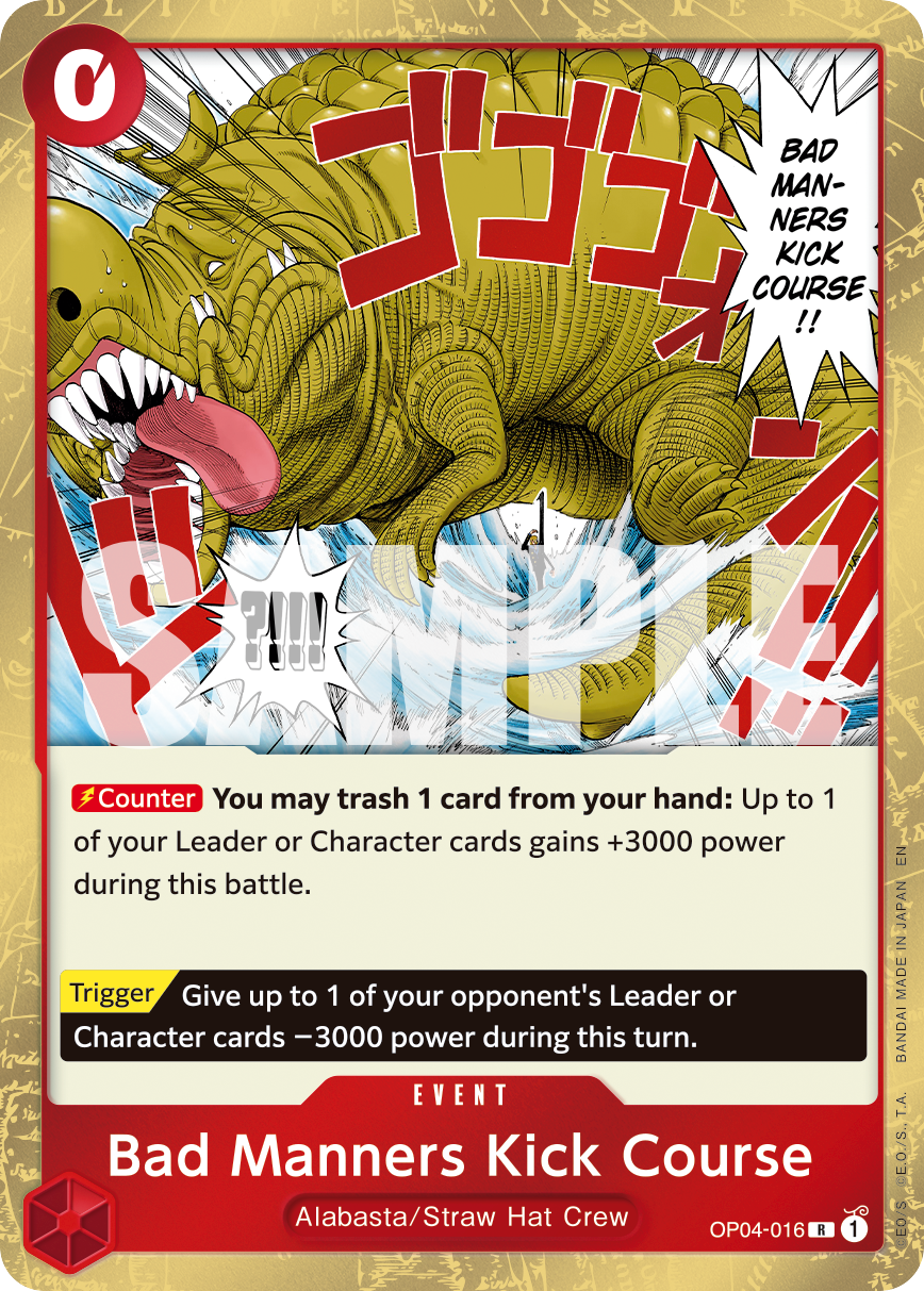 Bad Manners Kick Course One Piece TCG Card