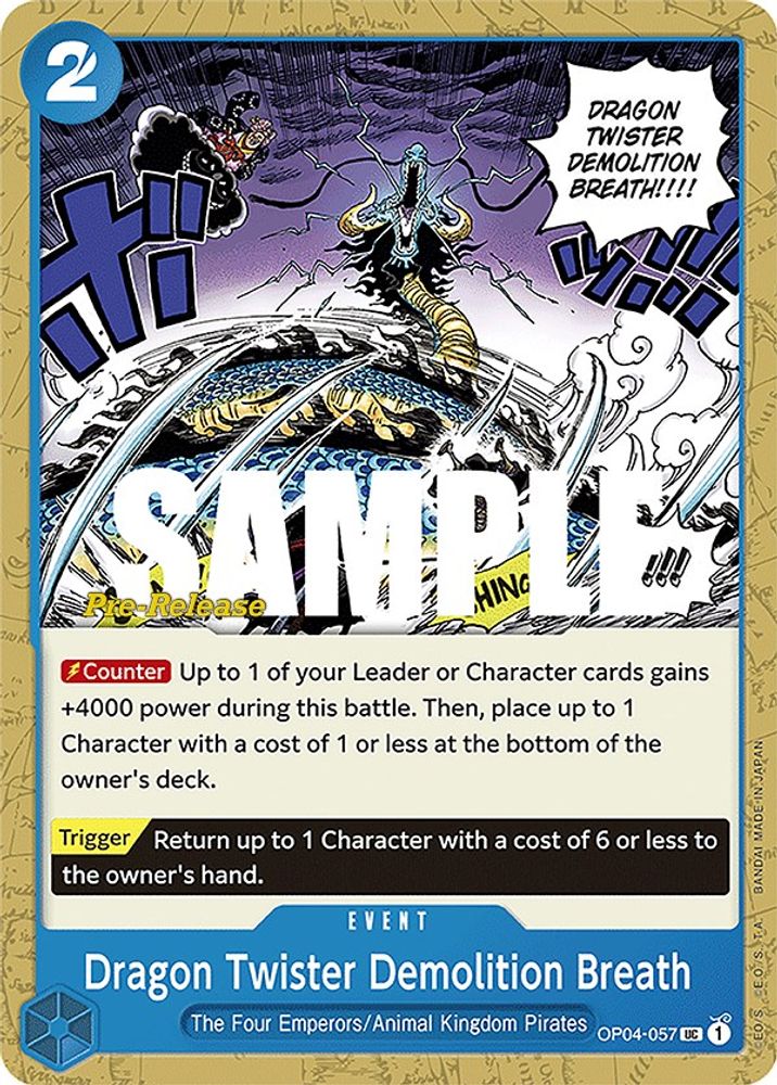 Dragon Twister Demolition Breath One Piece TCG Card