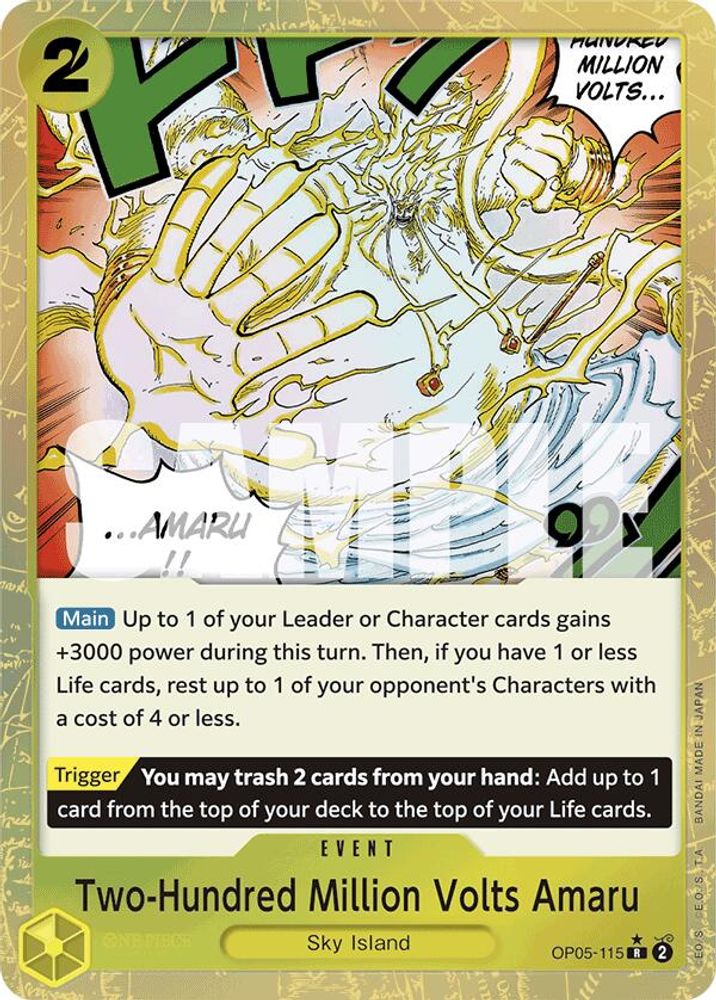 Two-Hundred Million Volts Amaru One Piece TCG Card