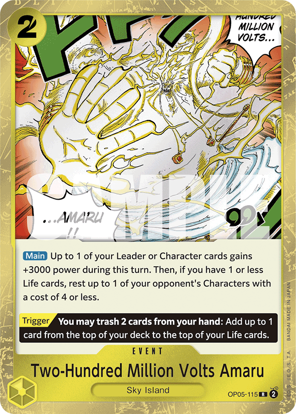 Two-Hundred Million Volts Amaru One Piece TCG Card