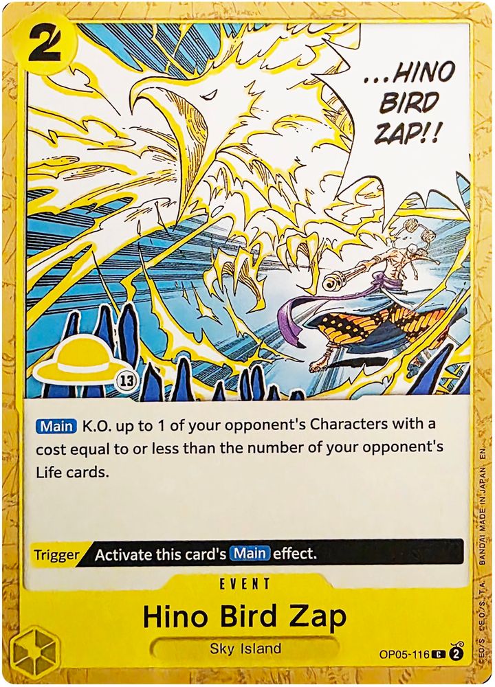 Hino Bird Zap One Piece TCG Card