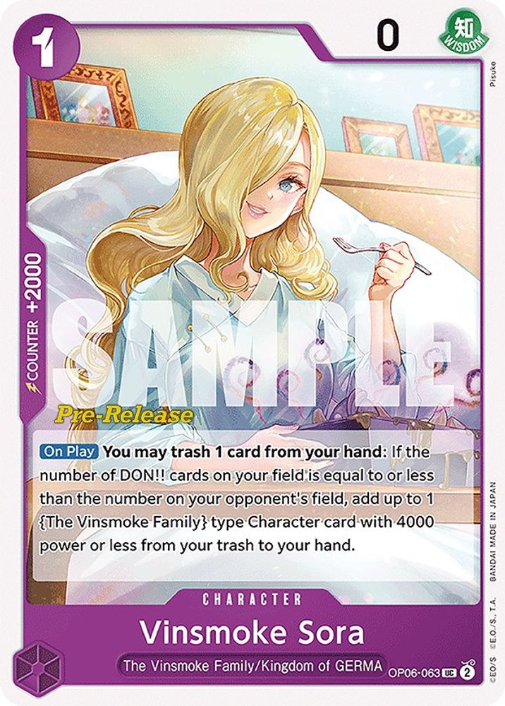 Vinsmoke Sora One Piece TCG Card