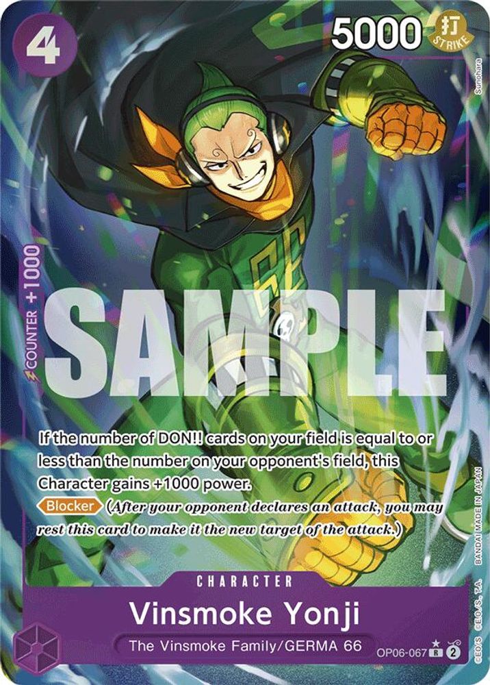 Vinsmoke Yonji One Piece TCG Card