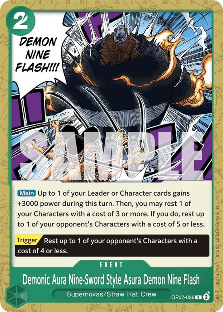 Demonic Aura Nine-Sword Style Asura Demon Nine Flash One Piece TCG Card