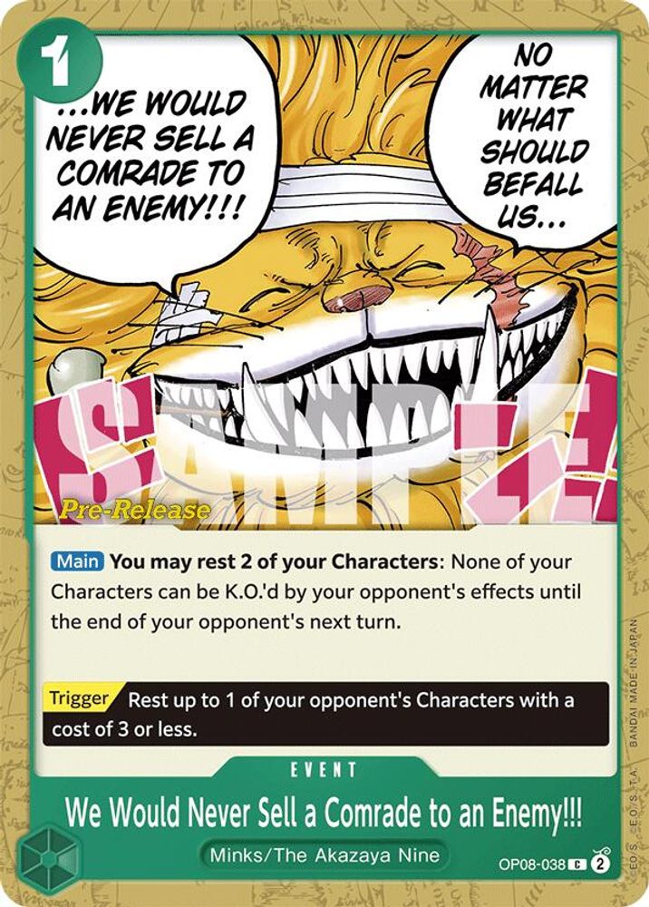 We Would Never Sell a Comrade to an Enemy!!! One Piece TCG Card