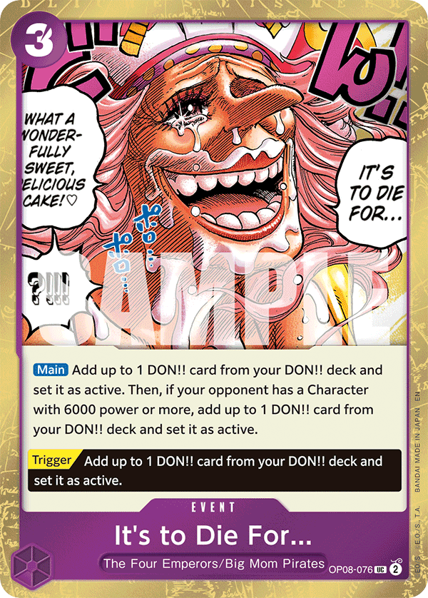 It's to Die For... One Piece TCG Card