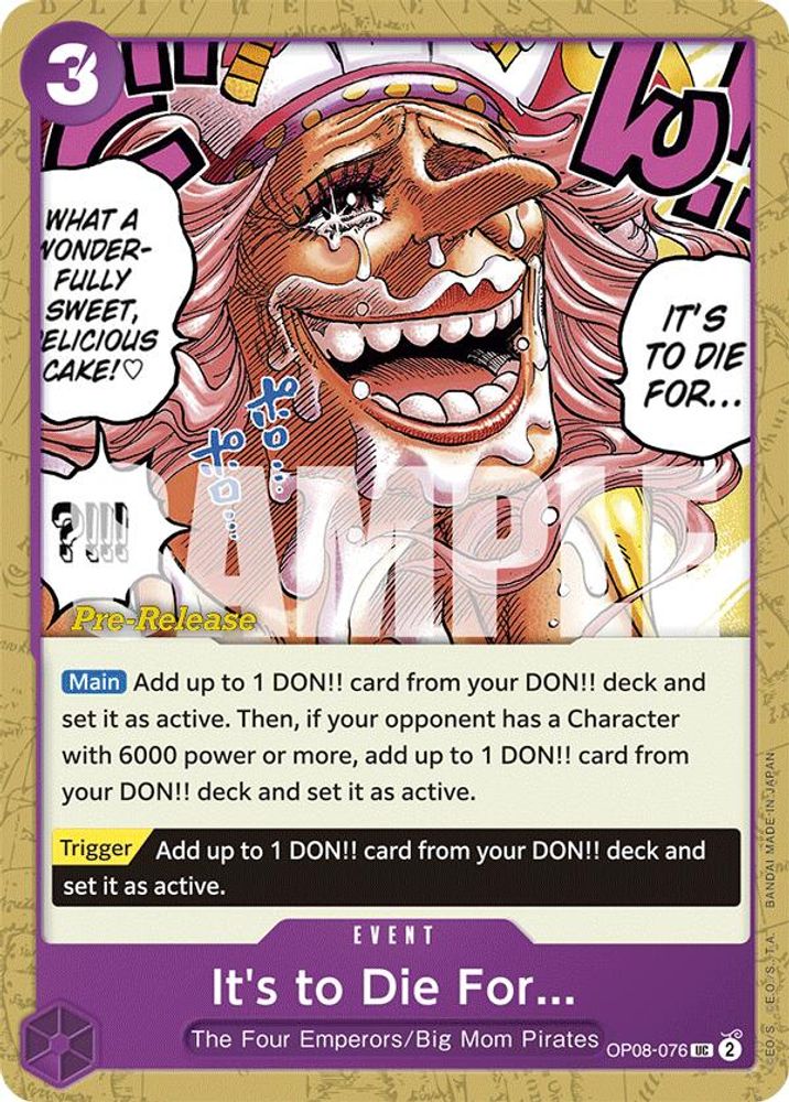 It's to Die For... One Piece TCG Card