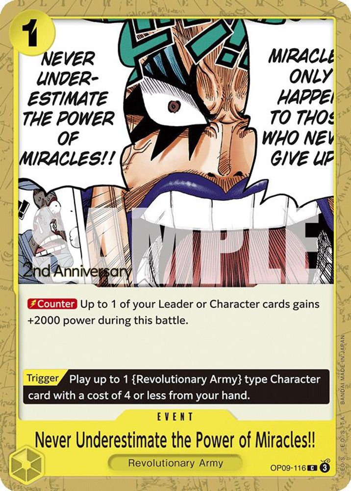 Never Underestimate the Power of Miracles!! One Piece TCG Card