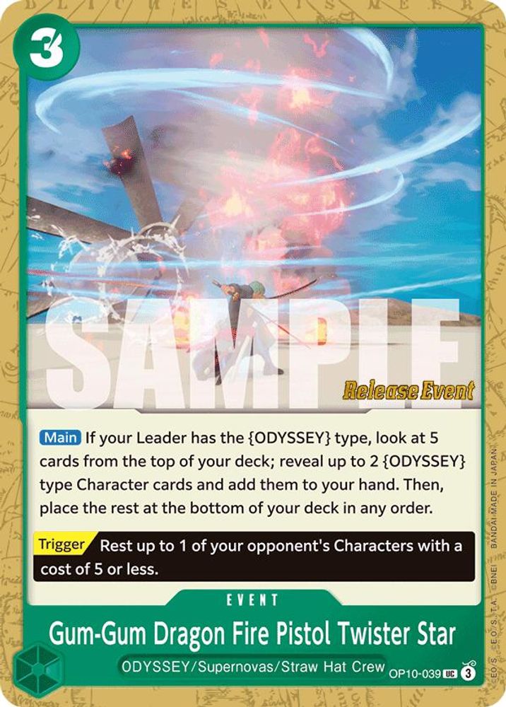 Gum-Gum Dragon Fire Pistol Twister Star One Piece TCG Card