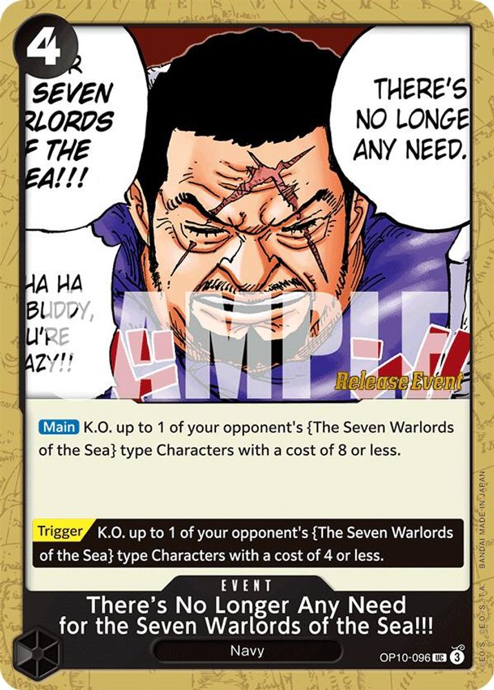 There’s No Longer Any Need for the Seven Warlords of the Sea!!! One Piece TCG Card