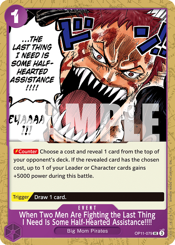 When Two Men Are Fighting the Last Thing I Need Is Some Half-Hearted Assistance!!!! One Piece TCG Card
