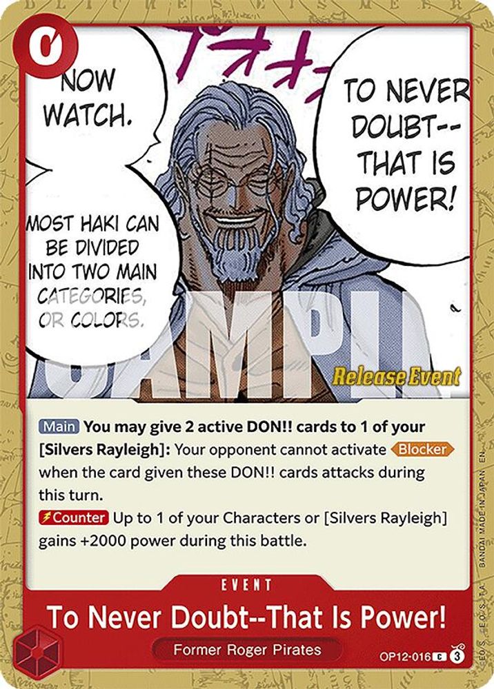 To Never Doubt--That Is Power! One Piece TCG Card