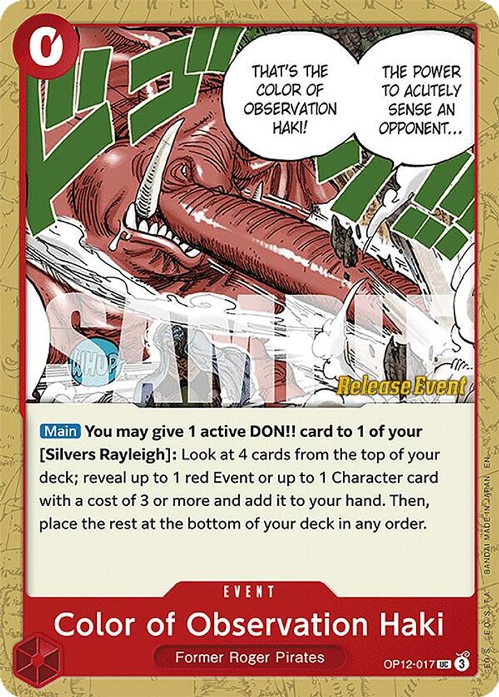 Color of Observation Haki One Piece TCG Card