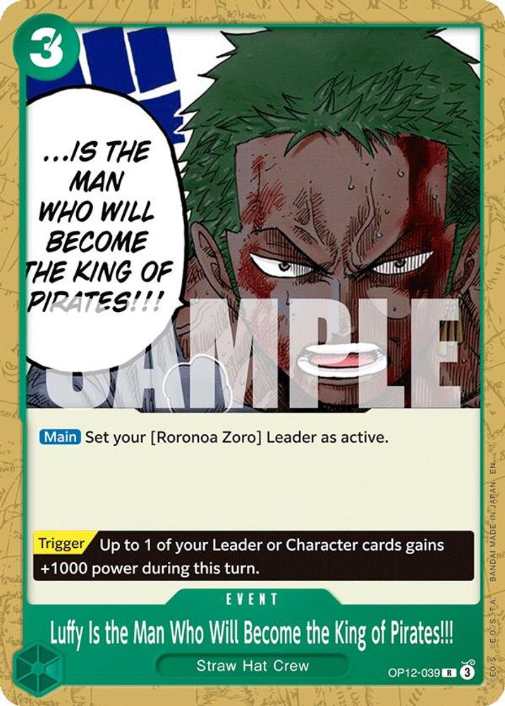 Luffy Is the Man Who Will Become the King of Pirates!!! One Piece TCG Card