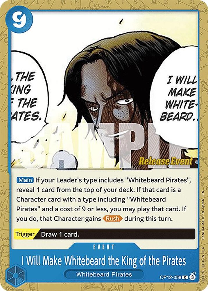I Will Make Whitebeard the King of the Pirates One Piece TCG Card