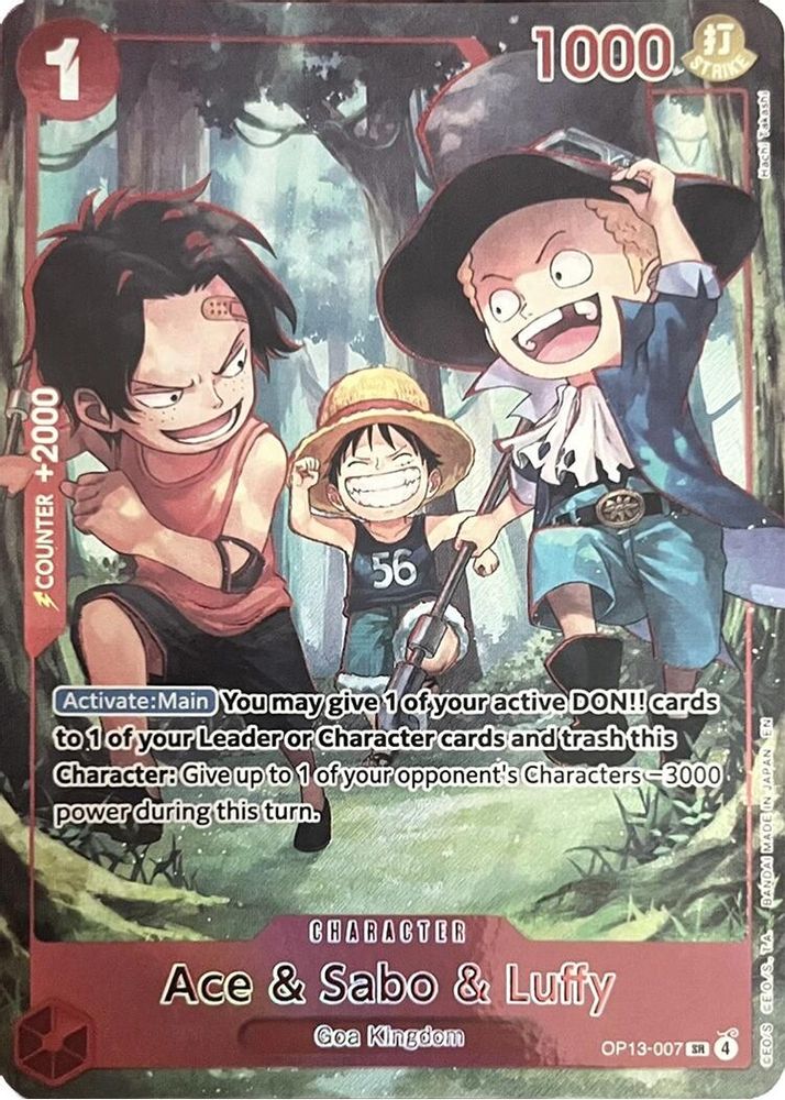 Ace & Sabo & Luffy One Piece TCG Card