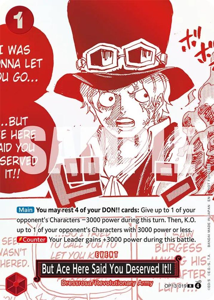 But Ace Here Said You Deserved It!! One Piece TCG Card