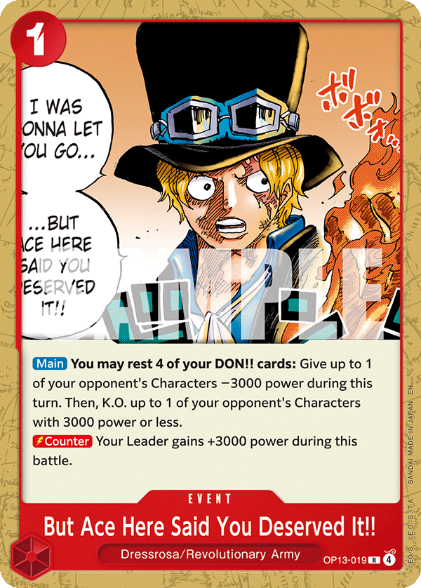 But Ace Here Said You Deserved It!! One Piece TCG Card