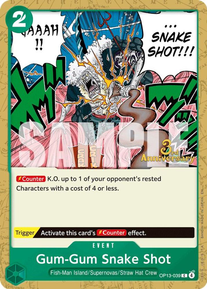 Gum-Gum Snake Shot One Piece TCG Card