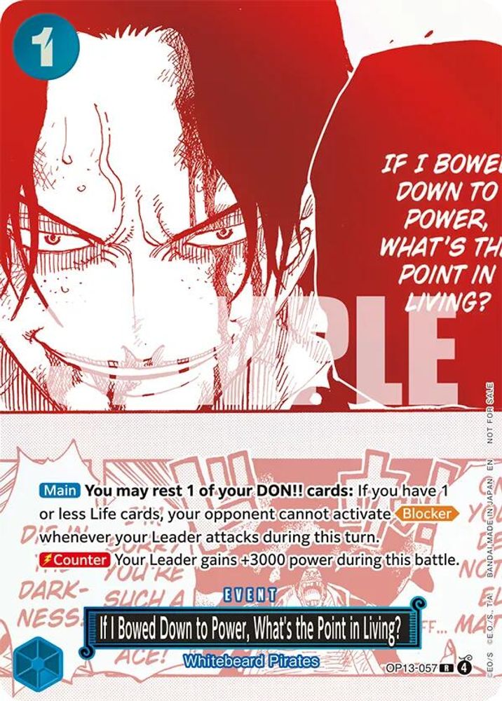 If I Bowed Down to Power, What's the Point in Living? One Piece TCG Card
