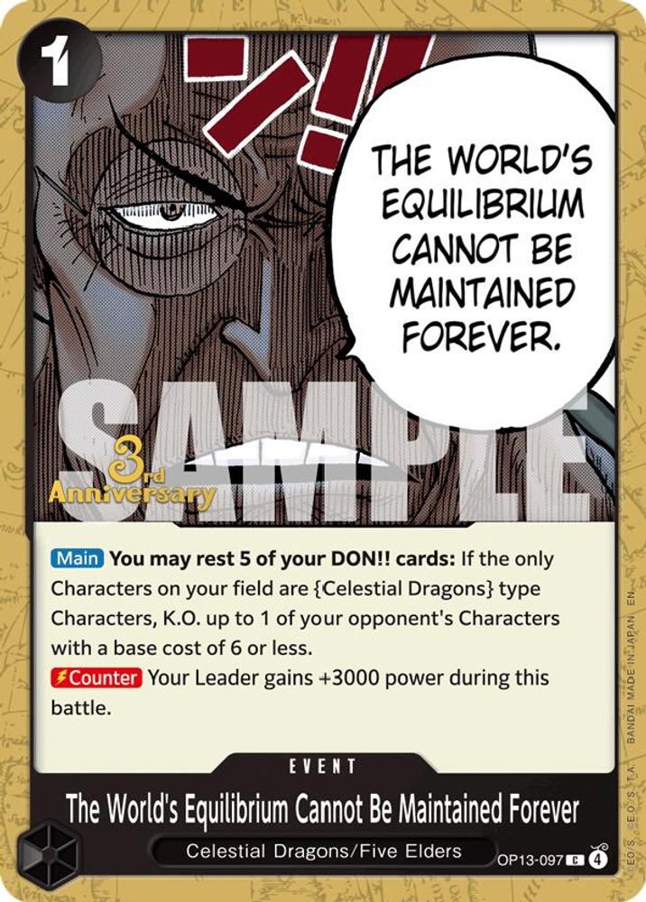 The World's Equilibrium Cannot Be Maintained Forever One Piece TCG Card