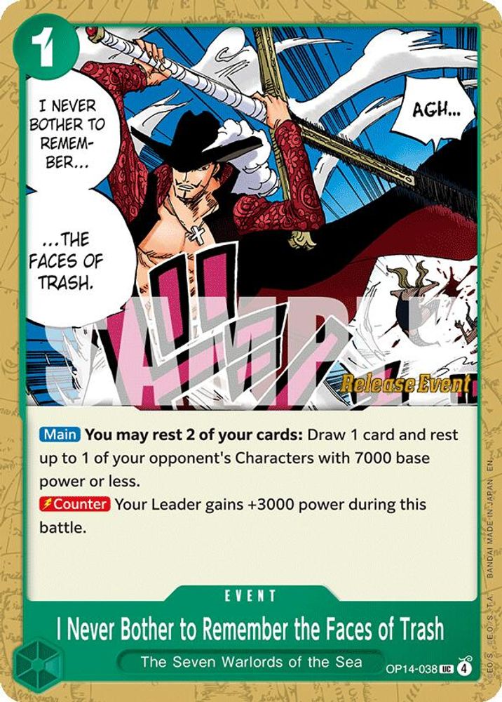 I Never Bother to Remember the Faces of Trash One Piece TCG Card