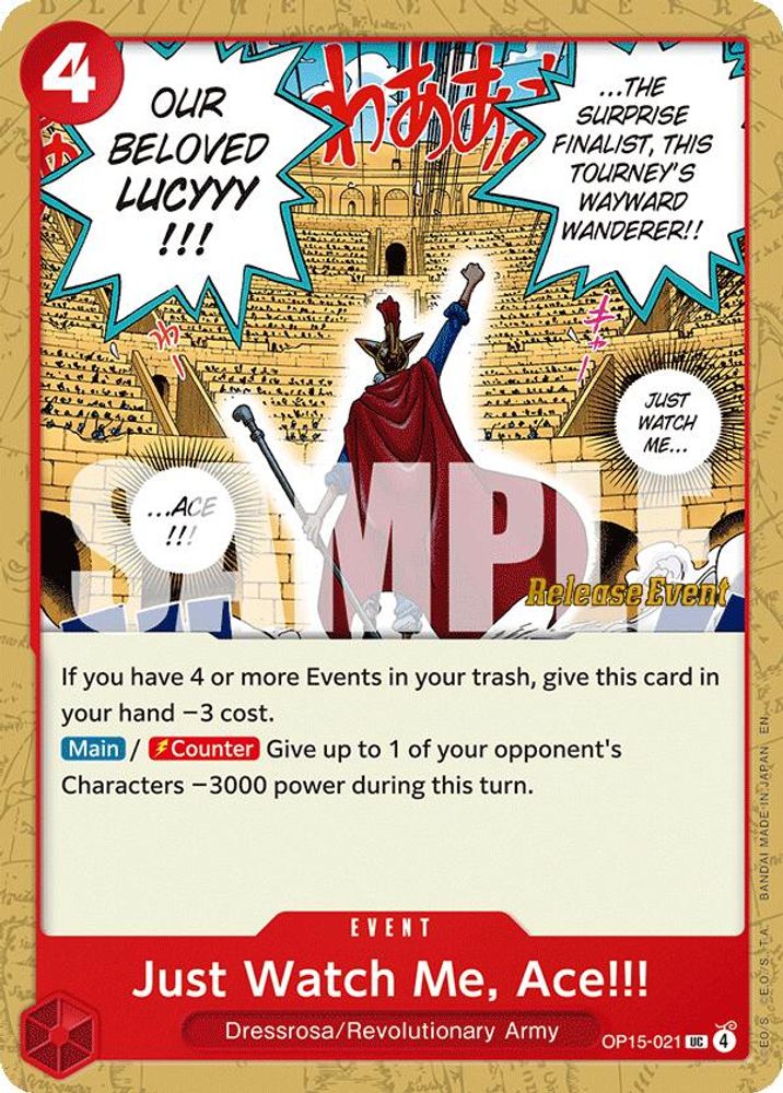 Just Watch Me, Ace!!! One Piece TCG Card