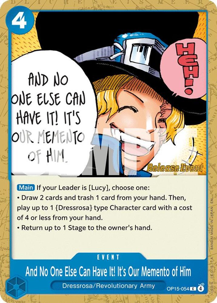 And No One Else Can Have It! It's Our Memento of Him One Piece TCG Card