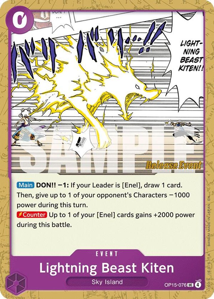 Lightning Beast Kiten One Piece TCG Card