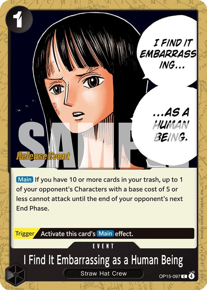 I Find It Embarrassing as a Human Being One Piece TCG Card