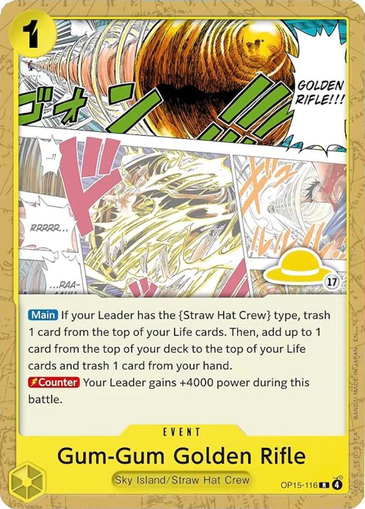 Gum-Gum Golden Rifle One Piece TCG Card