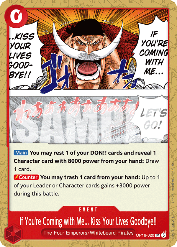 If You're Coming with Me... Kiss Your Lives Goodbye!! One Piece TCG Card