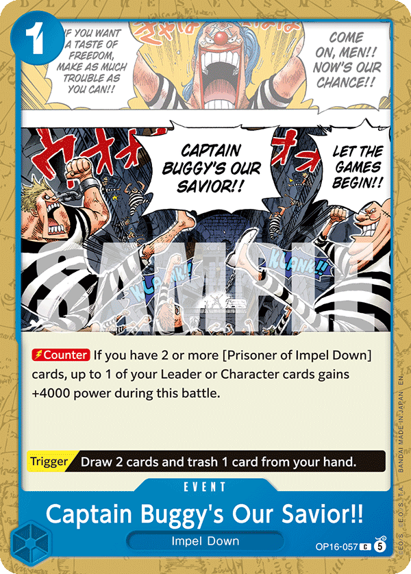Captain Buggy's Our Savior!! One Piece TCG Card