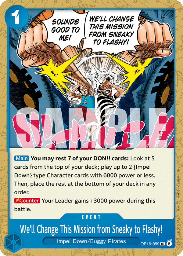 We'll Change This Mission from Sneaky to Flashy! One Piece TCG Card