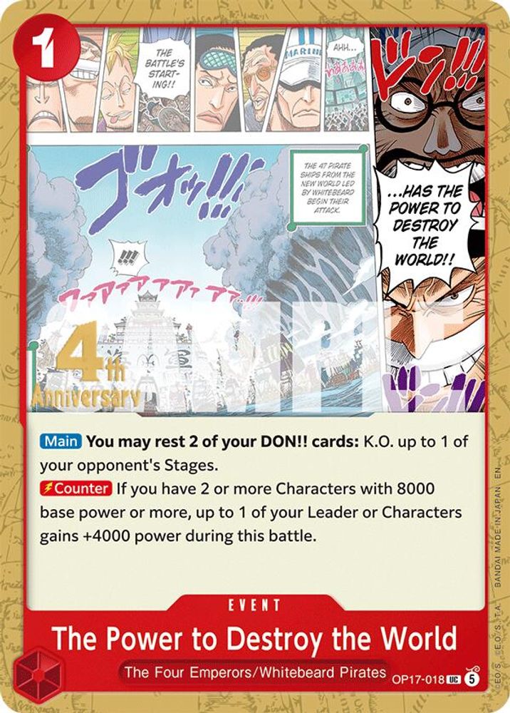 The Power to Destroy the World One Piece TCG Card