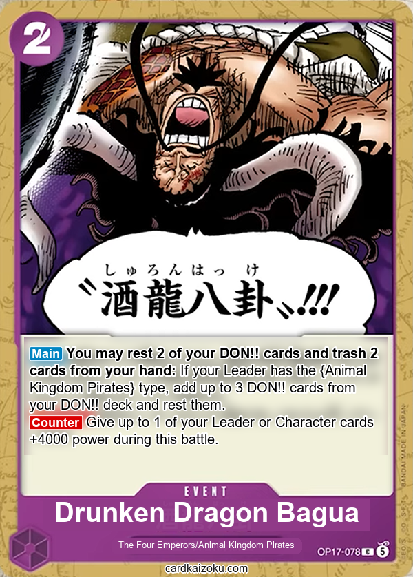 Drunken Dragon Bagua One Piece TCG Card