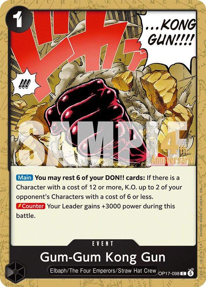 Gum-Gum Kong Gun One Piece TCG Card