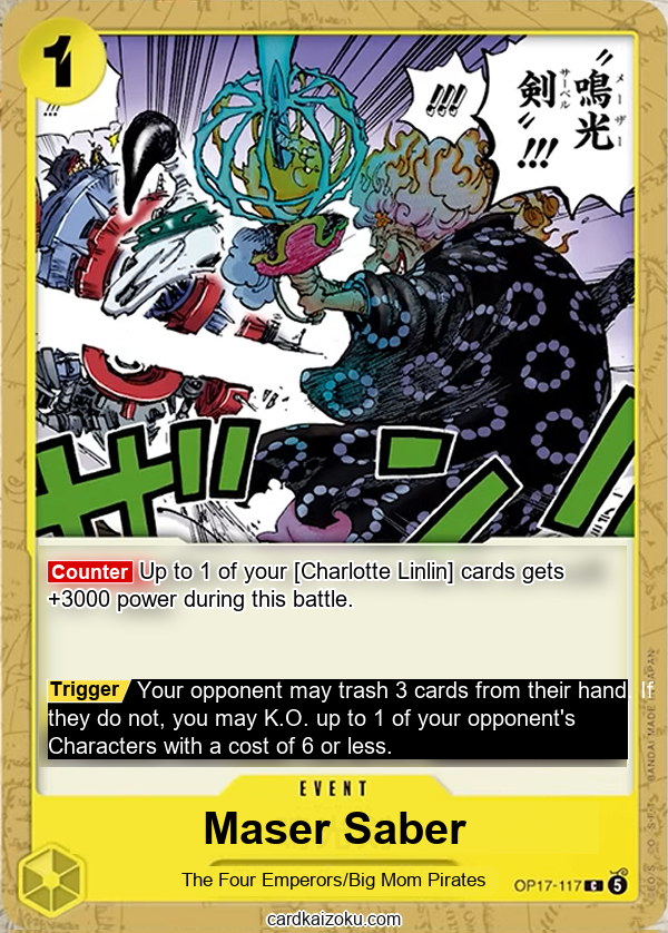 Maser Saber One Piece TCG Card