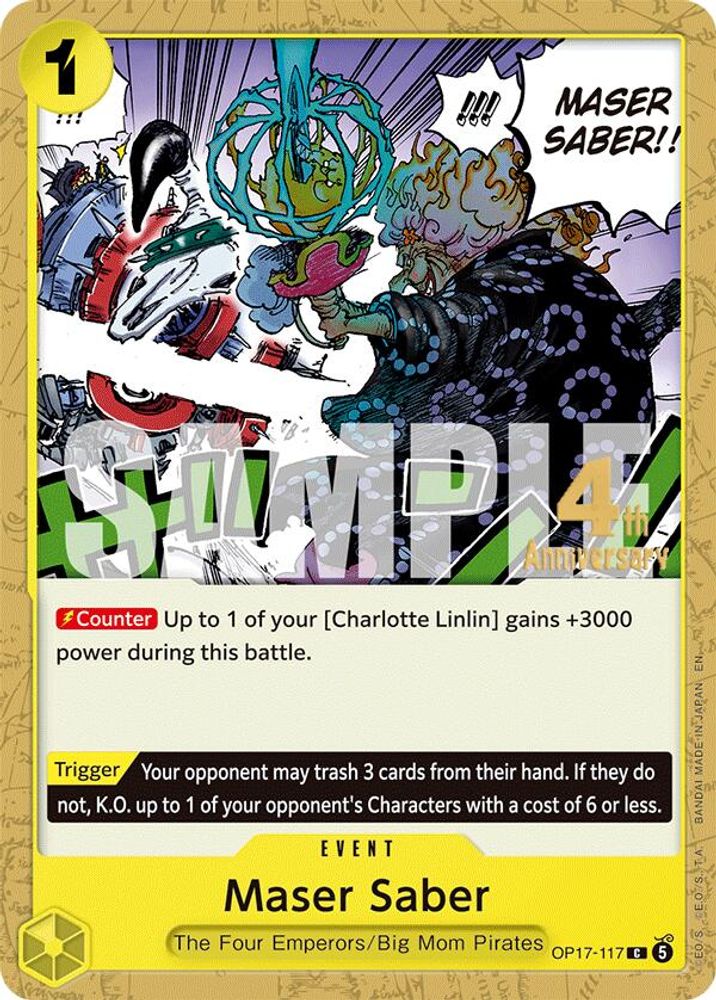 Maser Saber One Piece TCG Card