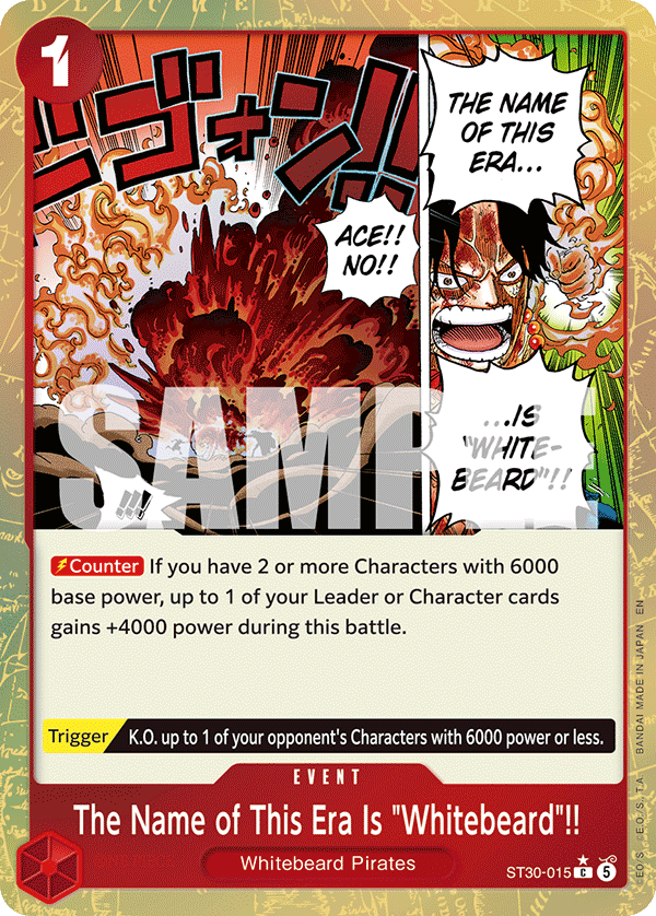 The Name of This Era Is "Whitebeard"!! One Piece TCG Card