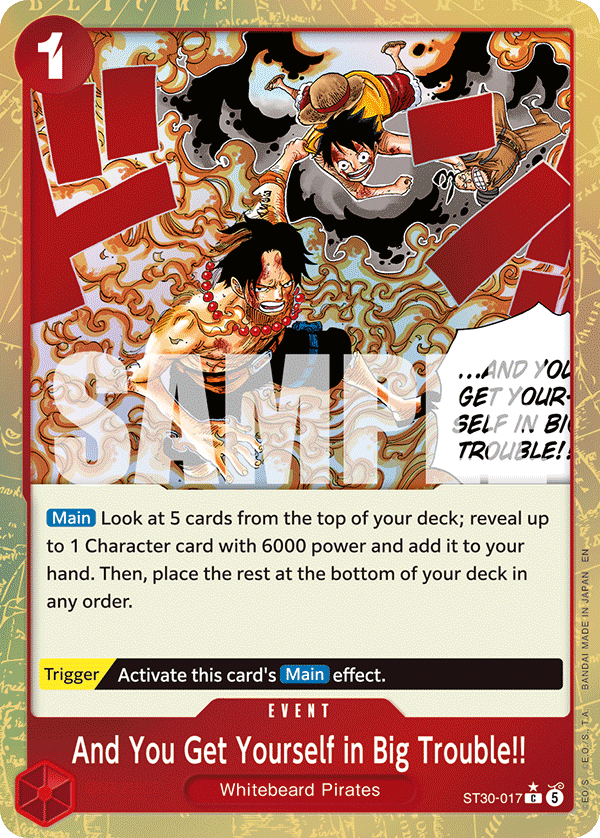 And You Get Yourself in Big Trouble!! One Piece TCG Card