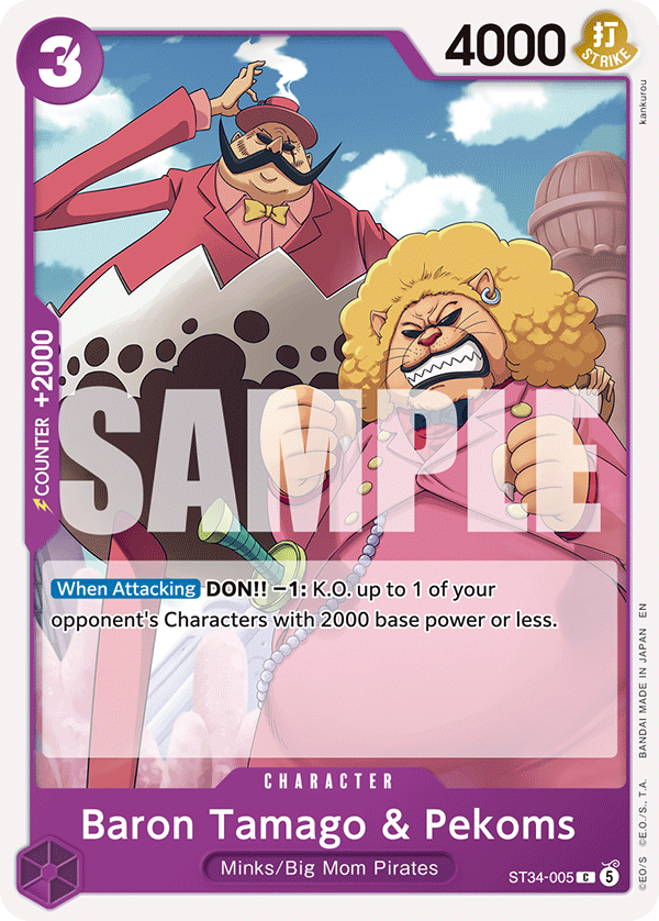 Baron Tamago & Pekoms One Piece TCG Card